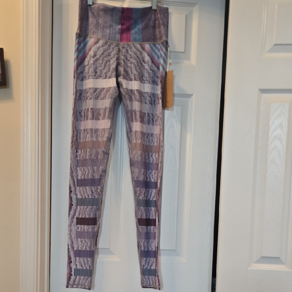 Niyama Sol Lavender and Magenta Striped Leggings endless zulu
